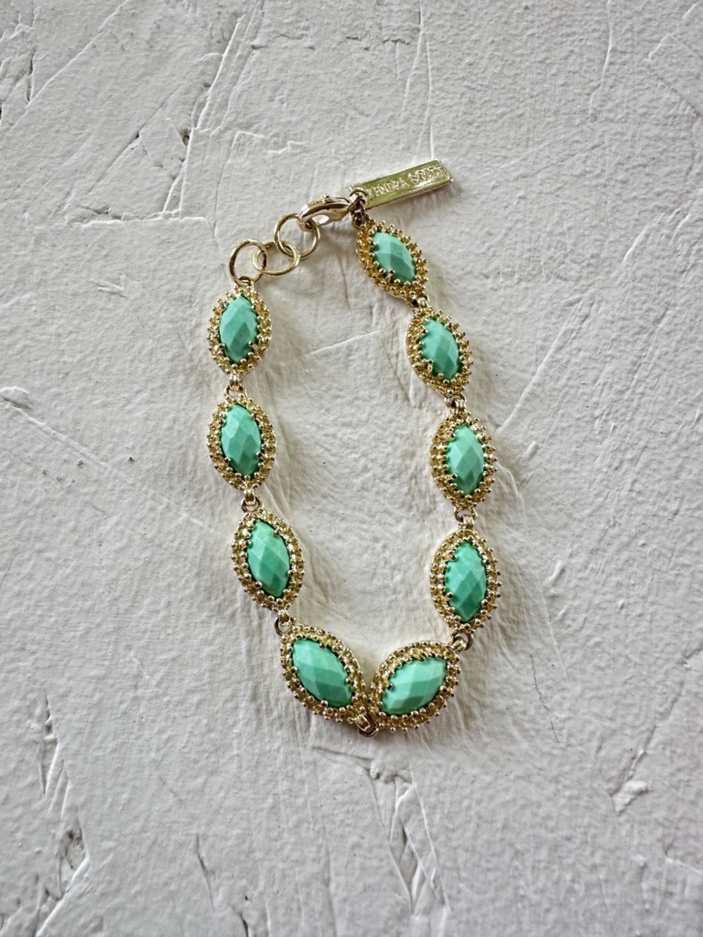 Kendra Scott Jana Gold Link Bracelet in Teal Magnesite - Picture 2 of 10